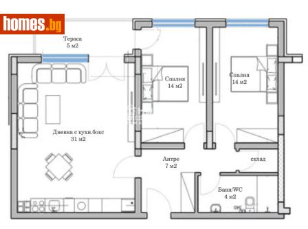 Тристаен, 104m² - Апартамент за продажба - 118763705