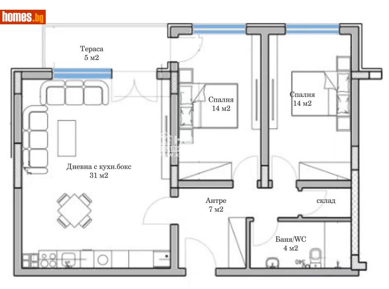 Тристаен, 104m² - Жк. Младежки хълм, Пловдив - Апартамент за продажба - КОНДОР НЕДВИЖИМИ ИМОТИ - 118763705