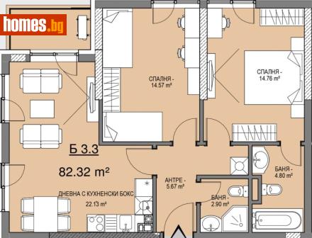 Тристаен, 97m² - Апартамент за продажба - 118776583