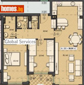 Тристаен, 115m² - Апартамент за продажба - 118776833