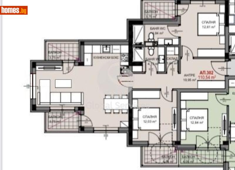 Тристаен, 127m² - Кв. Витоша, София - Апартамент за продажба - Глобъл Сървисиз ООД - 118776985