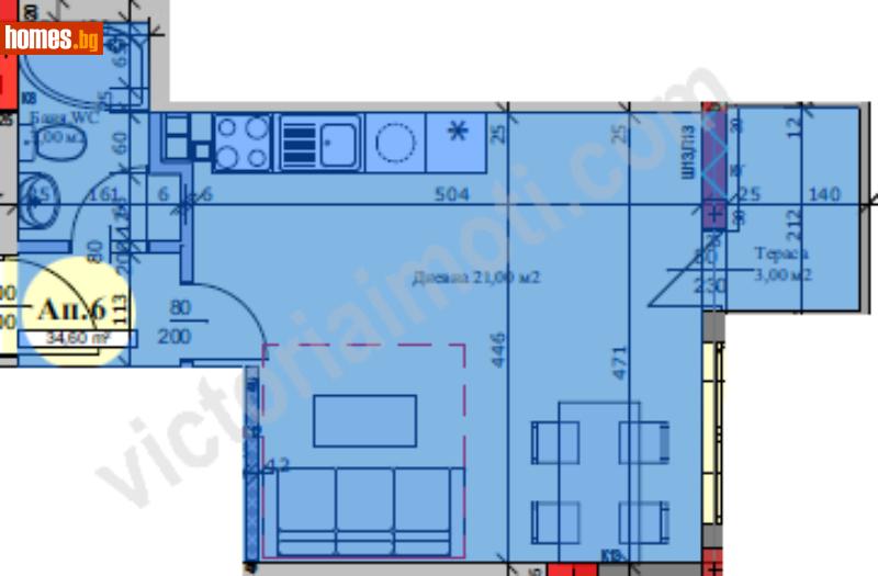 Едностаен, 41m² - Жк. Картала, Велико Търново - Апартамент за продажба - ВИКТОРИЯ ИМОТИ - 118789909