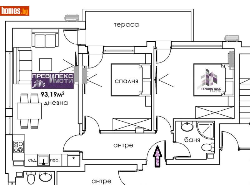 Тристаен, 93m² - Кв. Съдийски, Пловдив - Апартамент за продажба - Превилекс имоти ЕООД - 118792011