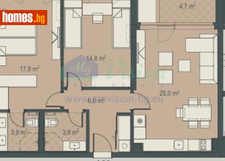 Тристаен, 103m² - Апартамент за продажба - 118952554