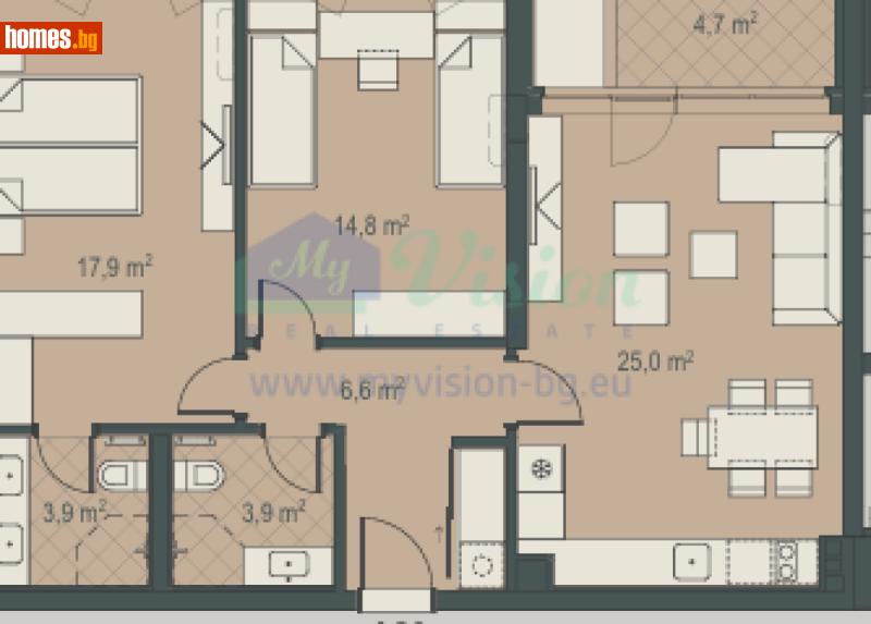 Тристаен, 103m² - Жк. Овча Купел 2, София - Апартамент за продажба - Myvision Real Estate - 118952554