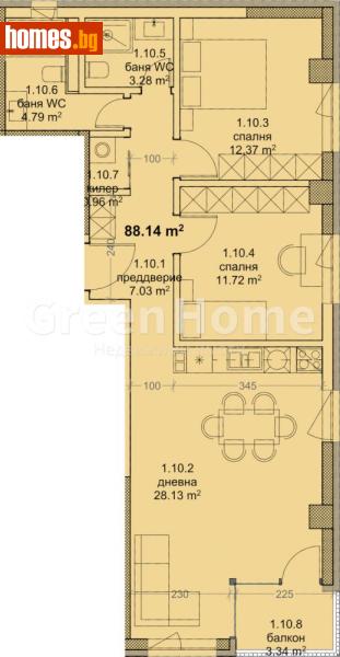 Тристаен, 106m² - Жк. Младост, Варна - Апартамент за продажба - Green Home - 118984555