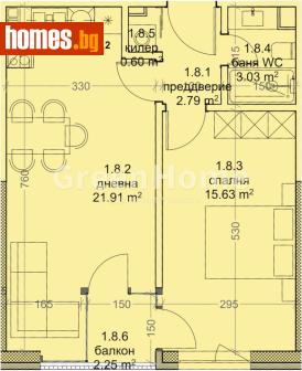Двустаен, 65m² - Апартамент за продажба - 118984557
