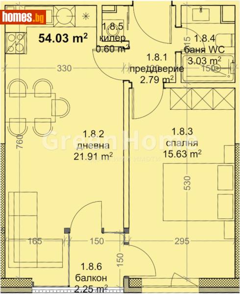 Двустаен, 65m² - Жк. Младост, Варна - Апартамент за продажба - Green Home - 118984557