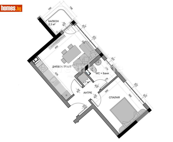 Двустаен, 52m² - Кв. Владиславово, Варна - Апартамент за продажба - Green Home - 118984613