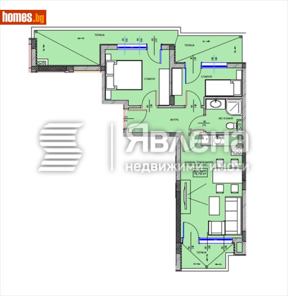 Тристаен, 90m² - Гр.Поморие, Бургас - Апартамент за продажба - ЯВЛЕНА - 119072922