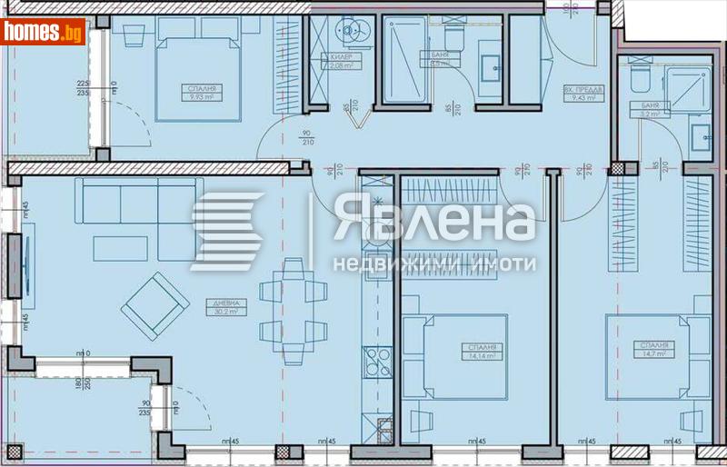 Четиристаен, 131m² -  Кайсиева Градина, Варна - Апартамент за продажба - ЯВЛЕНА - 119073873