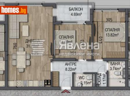 Тристаен, 108m² - Апартамент за продажба - 119077367