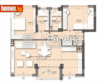 Тристаен, 121m² - Апартамент за продажба - 119102438