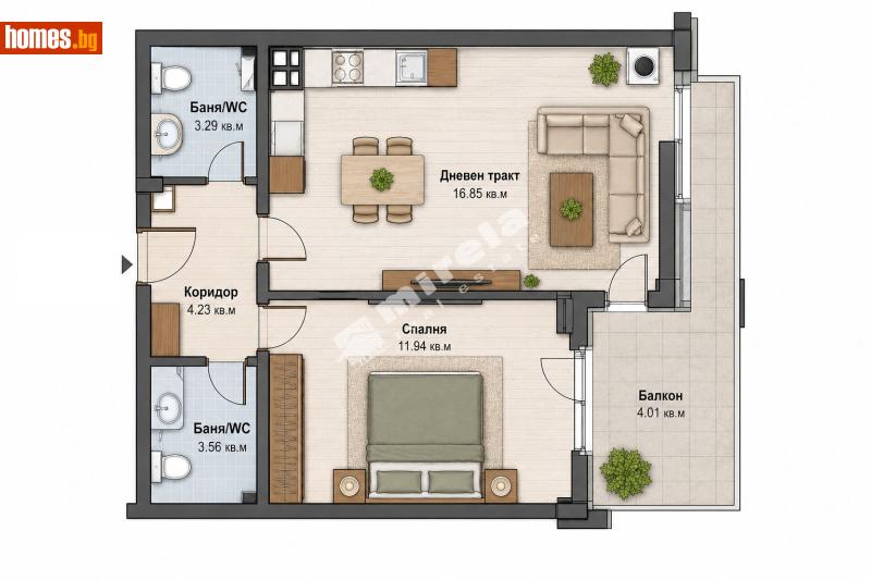 Двустаен, 62m² - Кв. Бриз, Варна - Апартамент за продажба - МИРЕЛА - 119125599