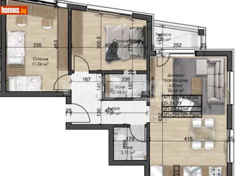 Тристаен, 102m² - Жк. Овча Купел, София - Апартамент за продажба - ИМОТЕКА АД - 119148920