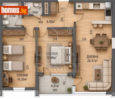 Тристаен, 108m² - Апартамент за продажба - 119183681