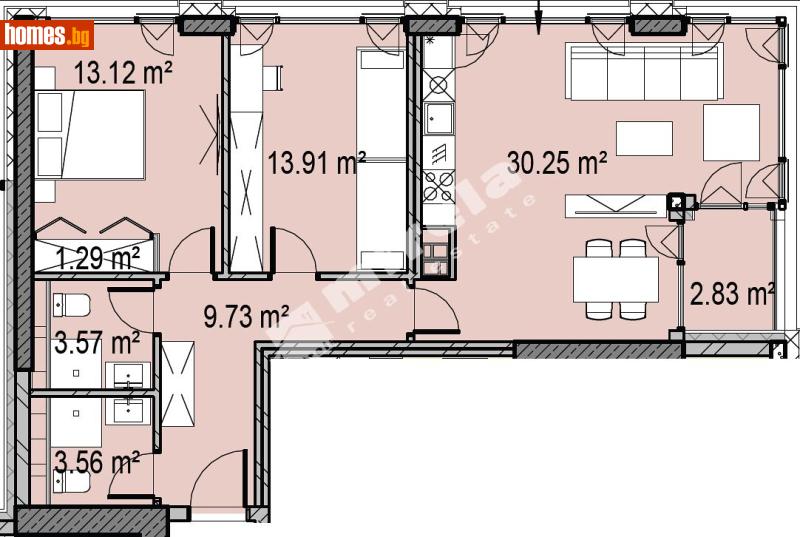 Тристаен, 117m² - Жк. Дружба 2, София - Апартамент за продажба - МИРЕЛА - 119186515