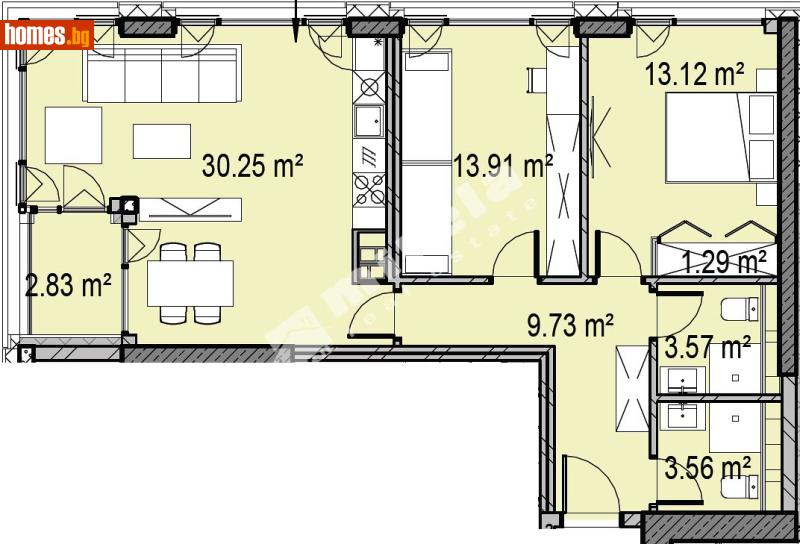 Тристаен, 117m² - Жк. Дружба 2, София - Апартамент за продажба - МИРЕЛА - 119186523