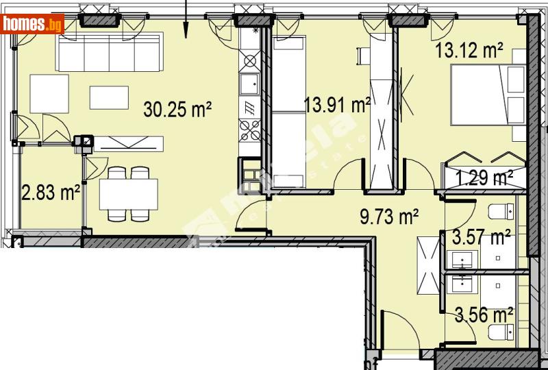 Тристаен, 117m² - Жк. Дружба 2, София - Апартамент за продажба - МИРЕЛА - 119186532