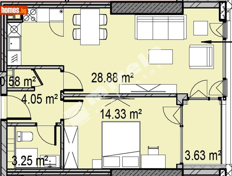 Двустаен, 80m² - Жк. Дружба 2, София - Апартамент за продажба - МИРЕЛА - 119186559