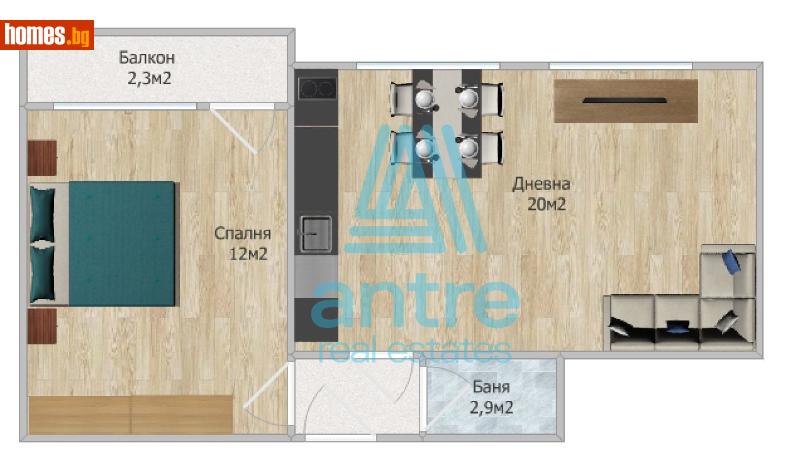 Двустаен, 50m² - снимка 9