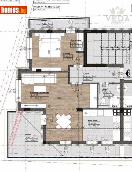 Двустаен, 110m² - Кв. Манастирски Ливади, София - Апартамент за продажба - Веда Корект - 119240417