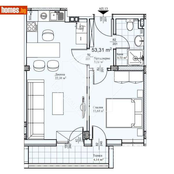 Двустаен, 58m² - Кв. Прослав, Пловдив - Апартамент за продажба - 33 Realty - 119267915