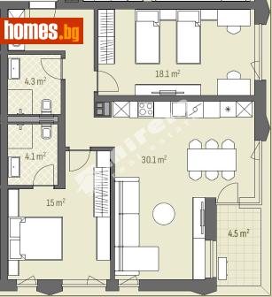 Тристаен, 117m² - Апартамент за продажба - 119268402