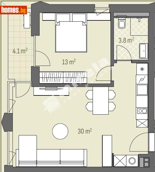Двустаен, 73m² - Жк. Хаджи Димитър, София - Апартамент за продажба - МИРЕЛА - 119268450