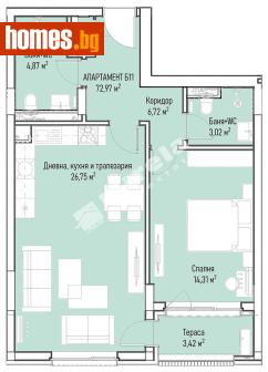 Двустаен, 91m² - Апартамент за продажба - 119288316