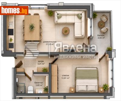 Двустаен, 65m² - Апартамент за продажба - 119288486