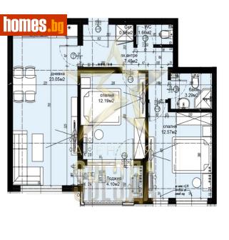 Тристаен, 89m² - Апартамент за продажба - 119302318