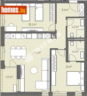 Тристаен, 117m² - Апартамент за продажба - 119302523