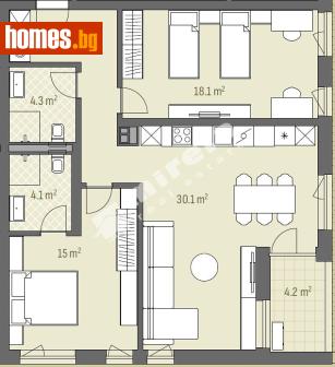 Тристаен, 117m² - Апартамент за продажба - 119302527