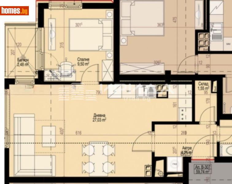 Двустаен, 69m² - Кв. Манастирски Ливади, София - Апартамент за продажба - Ирида - 119302978