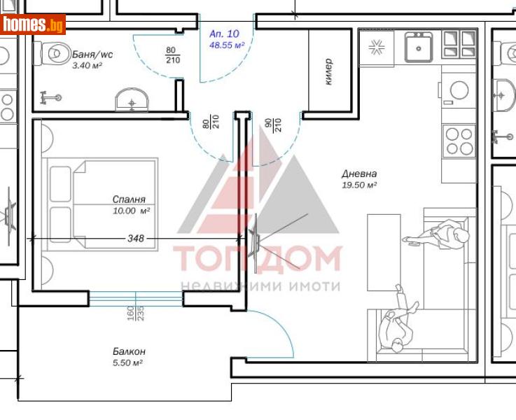 Двустаен, 48m² - М-т Пчелина, Варна - Апартамент за продажба - Топ Дом  - 119307388