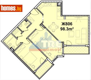 Тристаен, 116m² - Апартамент за продажба - 119333642