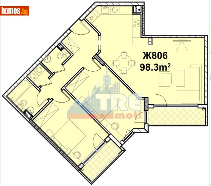 Тристаен, 116m² - Жк. Полигона, София - Апартамент за продажба - ТЕНДЕНЗ РИАЛ ЕСТЕЙТ - 119333642