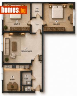Тристаен, 78m² - Апартамент за продажба - 119350555