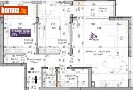 Тристаен, 110m² - Апартамент за продажба - 119368620