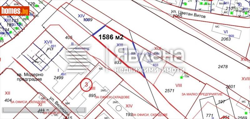 Парцел, 1586m² - Жк. Захарна Фабрика, София - Парцел за продажба - ЯВЛЕНА - 119383762