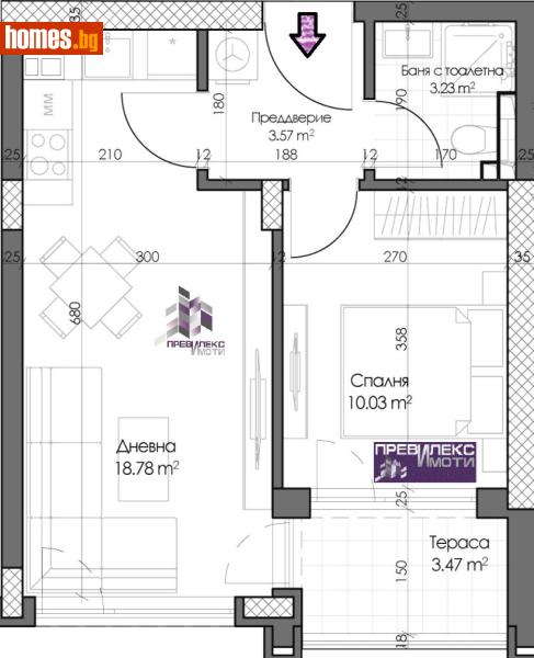Двустаен, 61m² - Кв. Кършияка, Пловдив - Апартамент за продажба - Превилекс имоти ЕООД - 119384090
