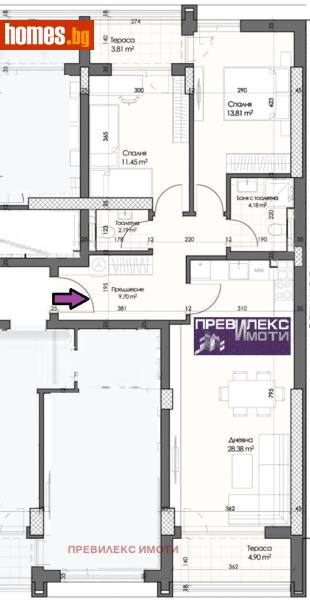 Тристаен, 113m² - Кв. Кършияка, Пловдив - Апартамент за продажба - Превилекс имоти ЕООД - 119424138