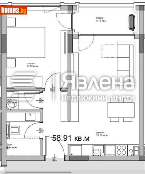 Двустаен, 67m² - Кв. Аспарухово, Варна - Апартамент за продажба - ЯВЛЕНА - 119441069