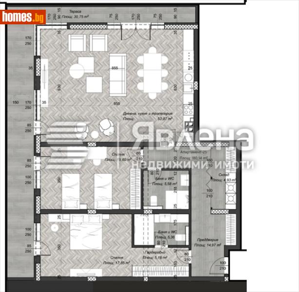 Тристаен, 212m² -  Център, София - Апартамент за продажба - ЯВЛЕНА - 119478825