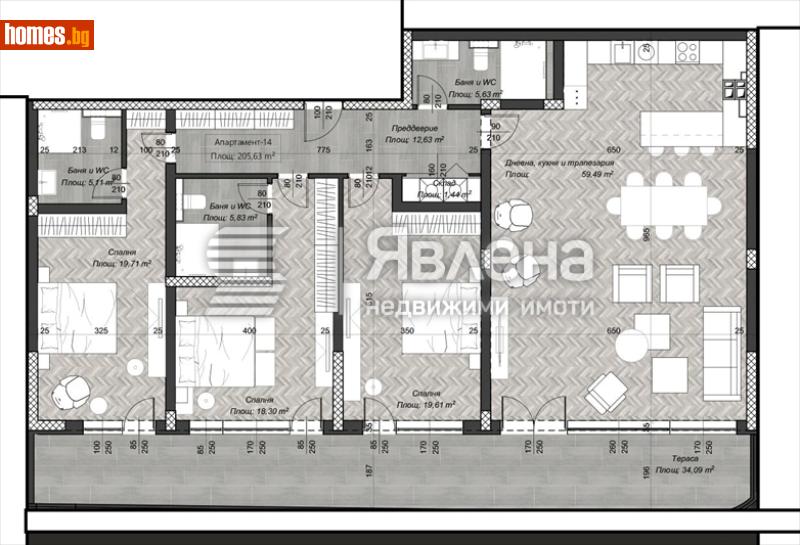 Четиристаен, 243m² -  Център, София - Апартамент за продажба - ЯВЛЕНА - 119478827