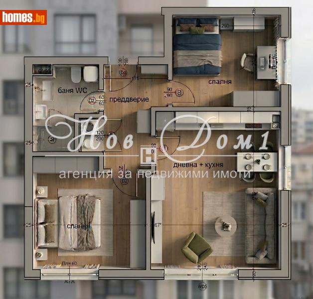 Тристаен, 72m² - Жк. Възраждане, Варна - Апартамент за продажба - Нов дом 1 - 119522329