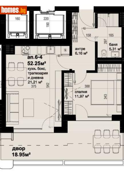 Двустаен, 60m² - Жк. Изгрев, Бургас - Апартамент за продажба - Триада естейтс - 119562334