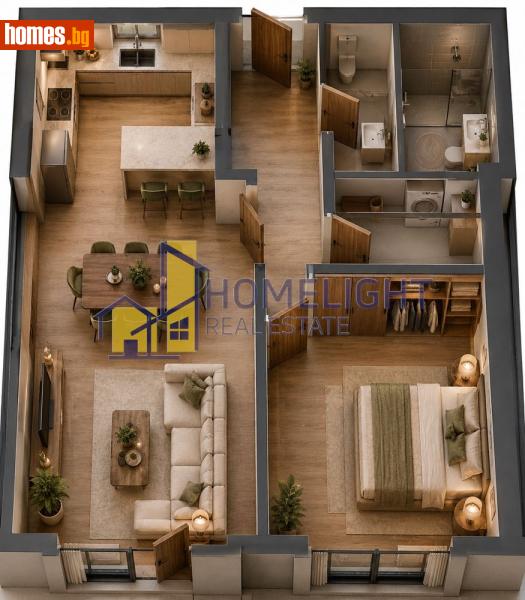 Двустаен, 58m² - Кв. Малинова Долина, София - Апартамент за продажба - ХОУМ ЛАЙТ  - 119597765
