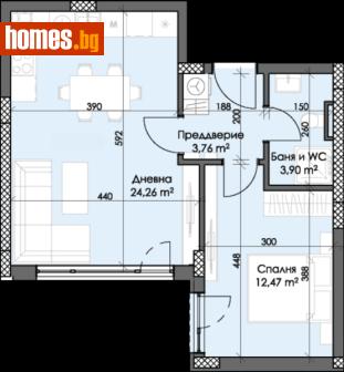 Двустаен, 61m² - Апартамент за продажба - 119600631
